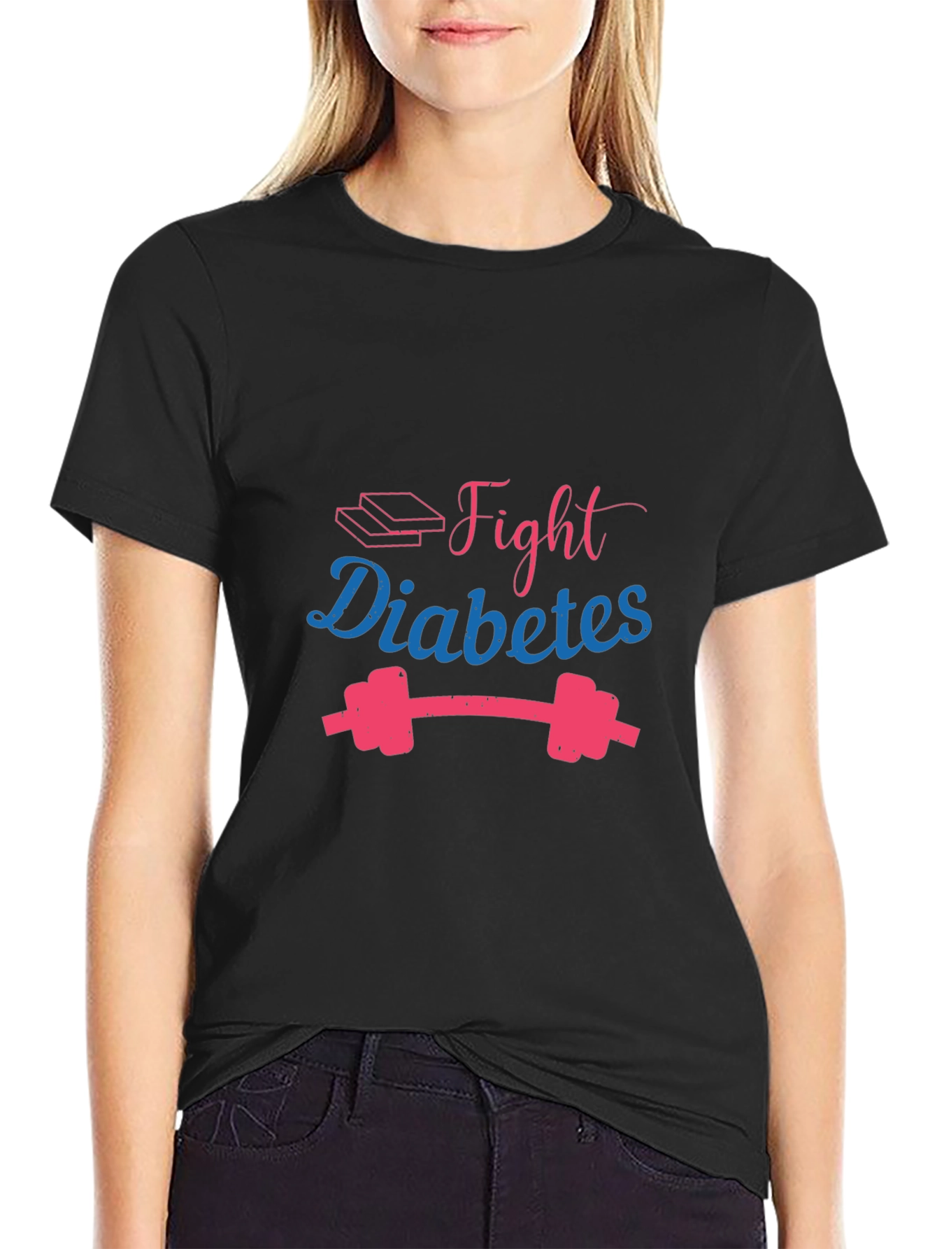 Fight Diabetes Graphic Tee - Black Cotton Shirt