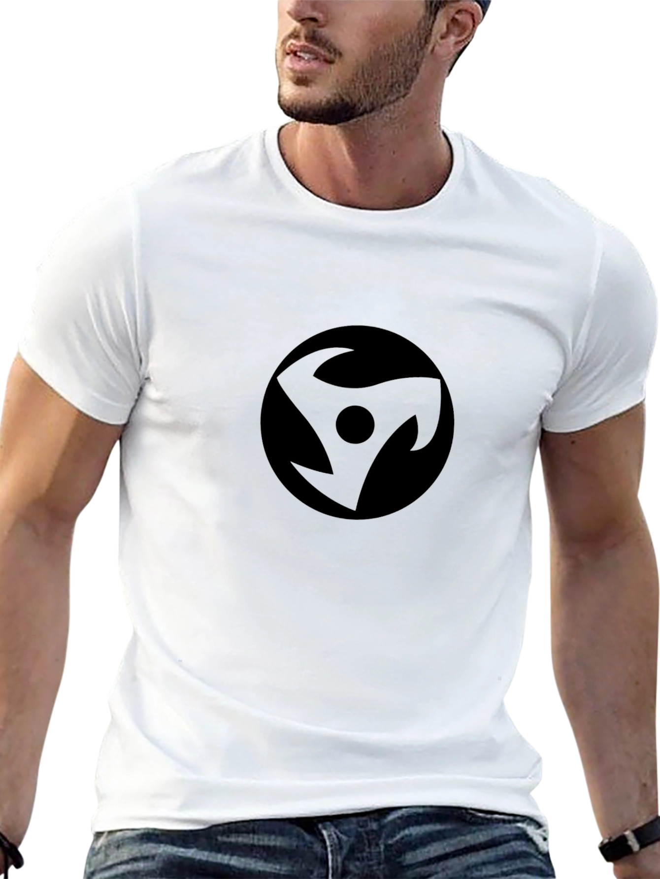 Dark Symbol Graphic Print Crew Neck T-Shirt