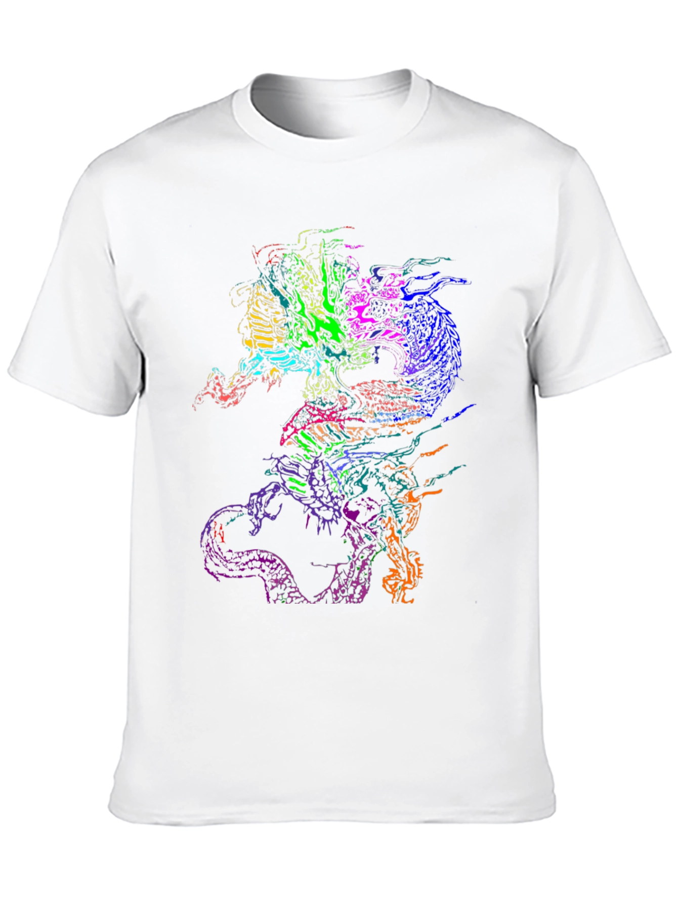 Vibrant Dragon Graphic Black T-Shirt