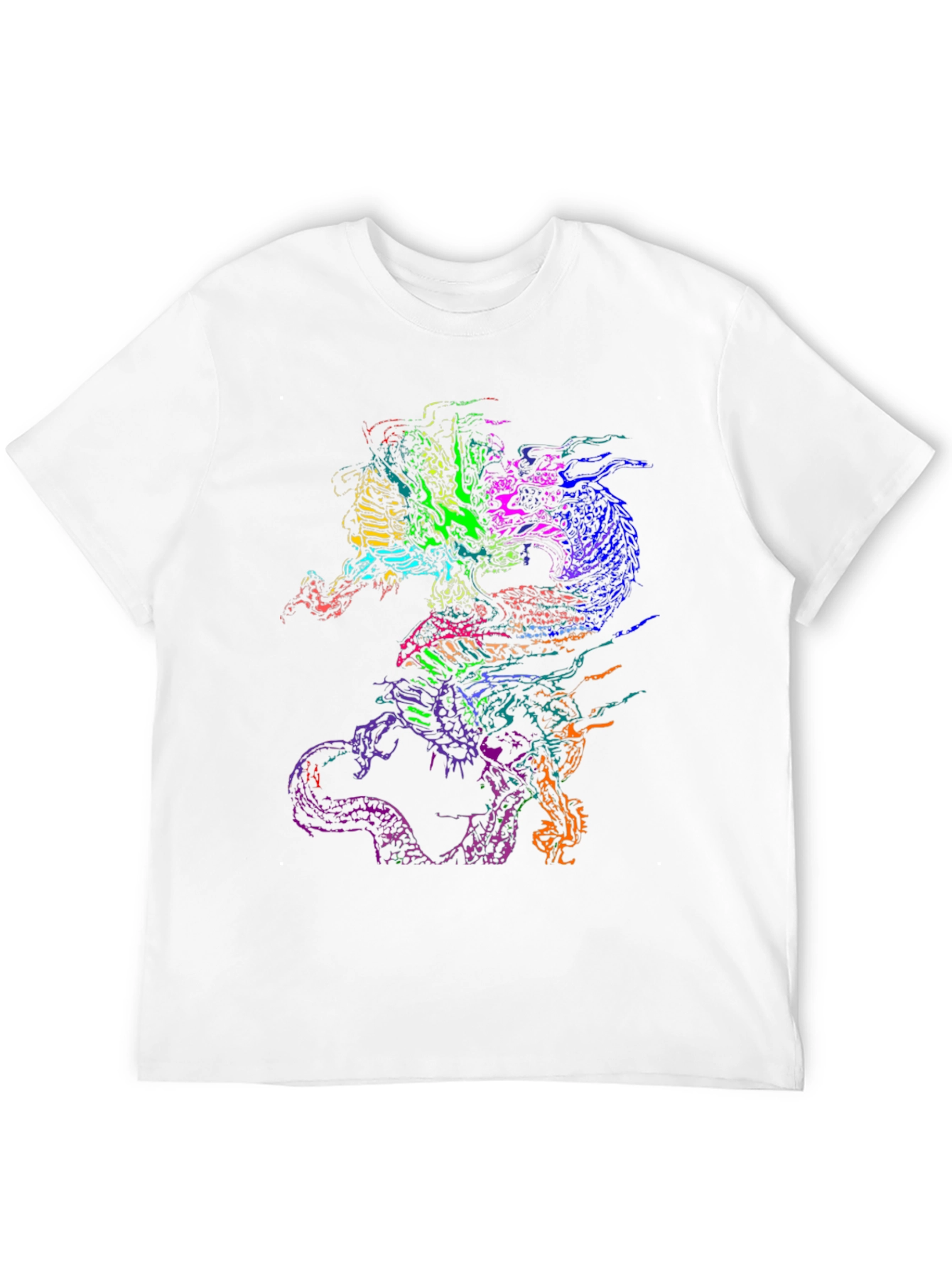 Vibrant Dragon Graphic Black T-Shirt