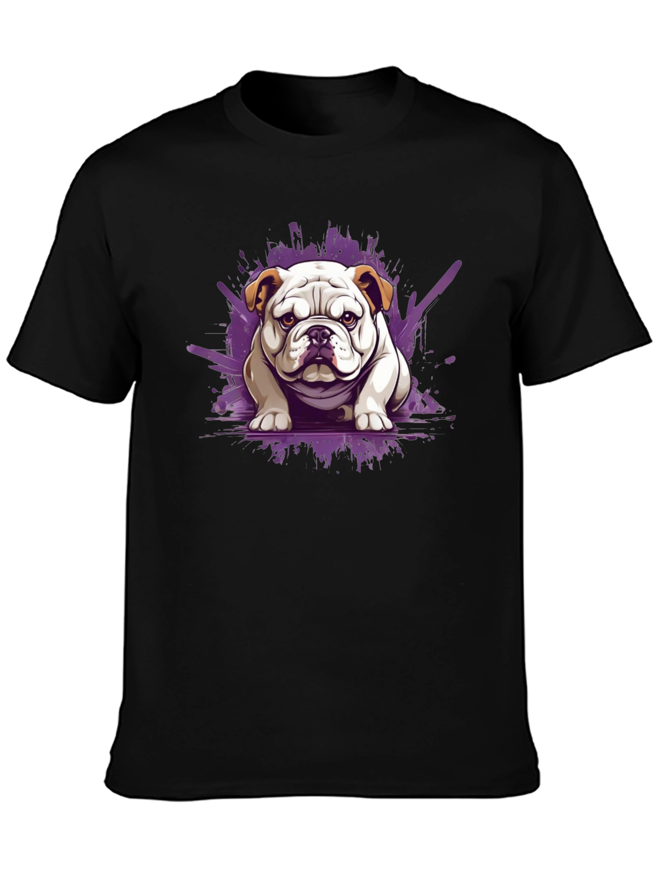 Bulldog Graphic Tee - Stylish Mens Black T-Shirt
