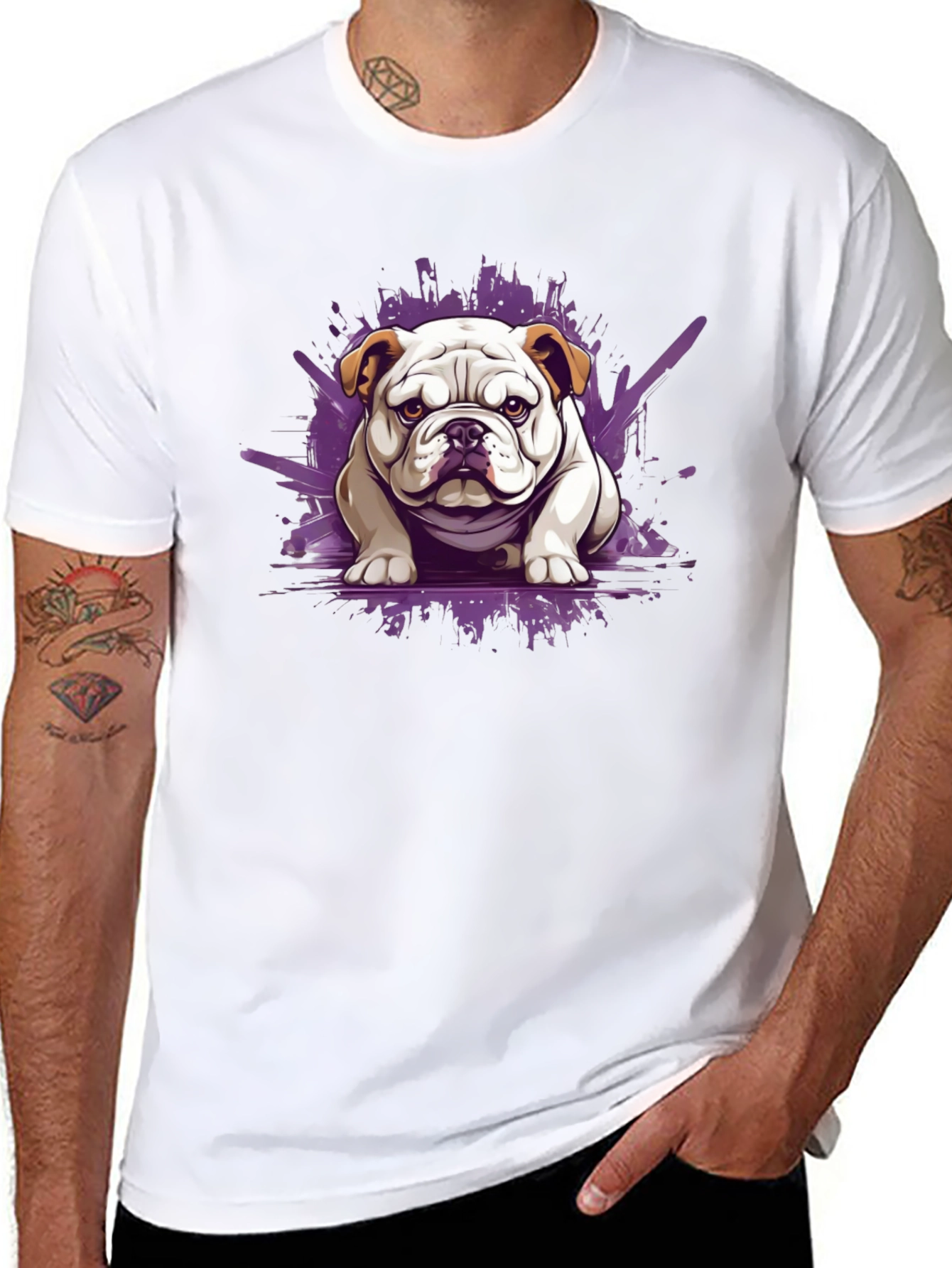 Bulldog Graphic Tee - Stylish Mens Black T-Shirt