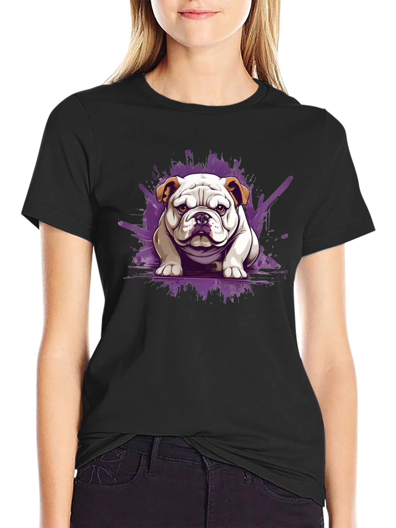 Bulldog Graphic Tee - Stylish Mens Black T-Shirt