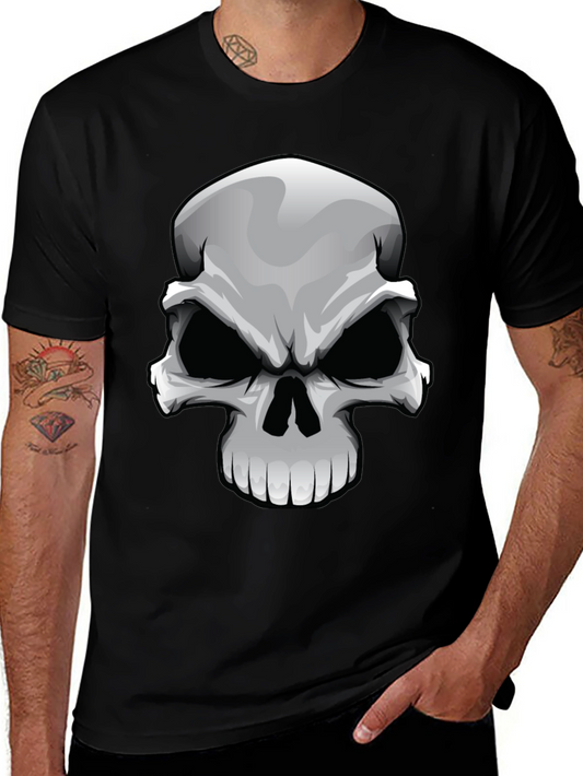 Skull Graphic Print T-Shirt - Black