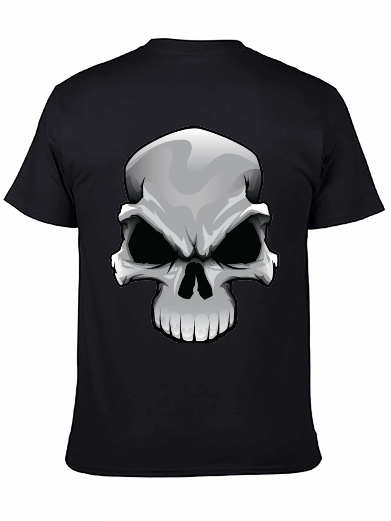 Skull Graphic Print T-Shirt - Black
