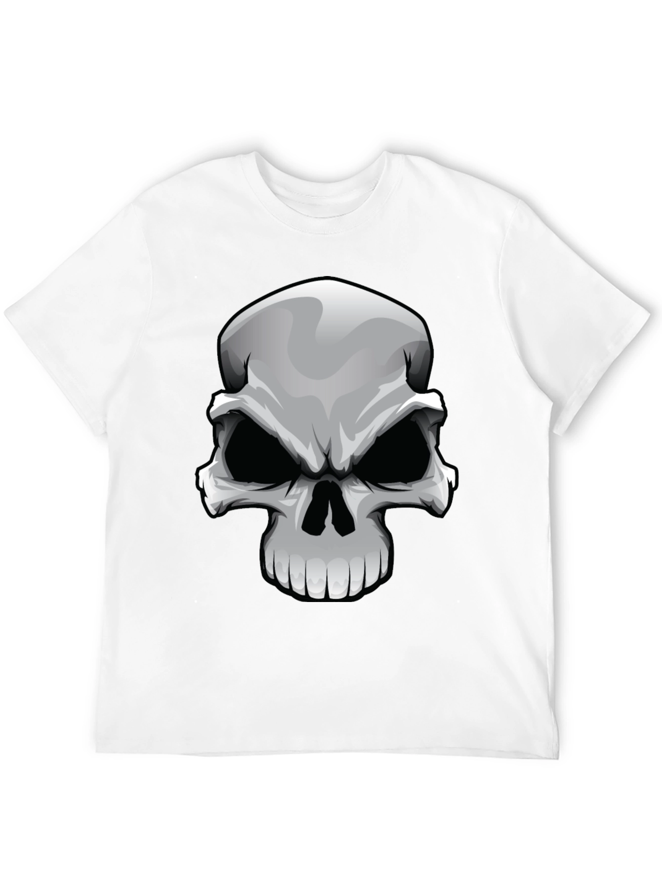Skull Graphic Print T-Shirt - Black