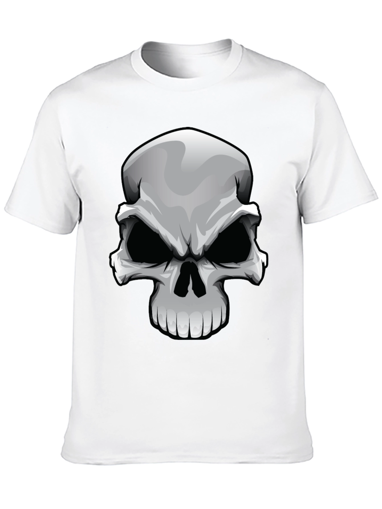 Skull Graphic Print T-Shirt - Black