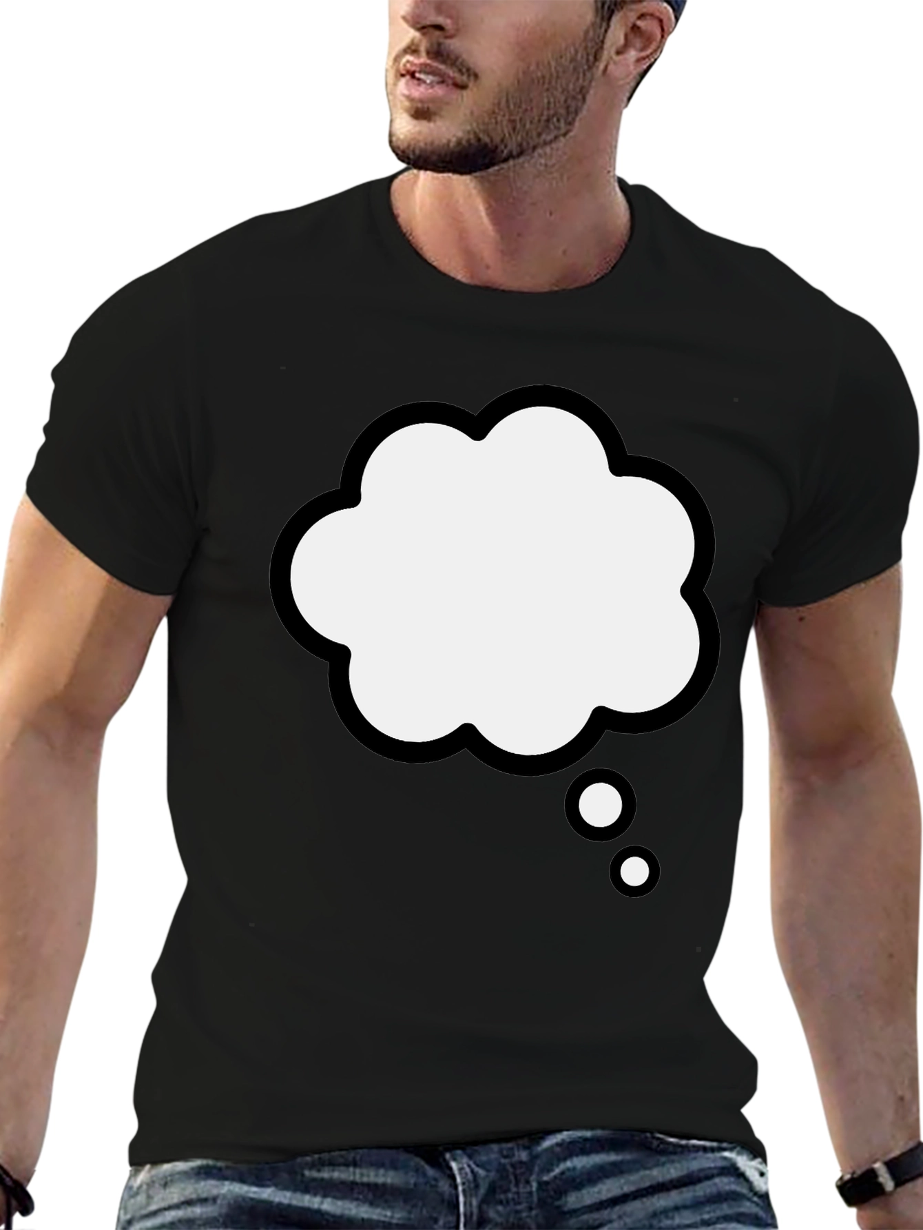 Thinking Cloud Graphic Tee - Black Cotton Blend