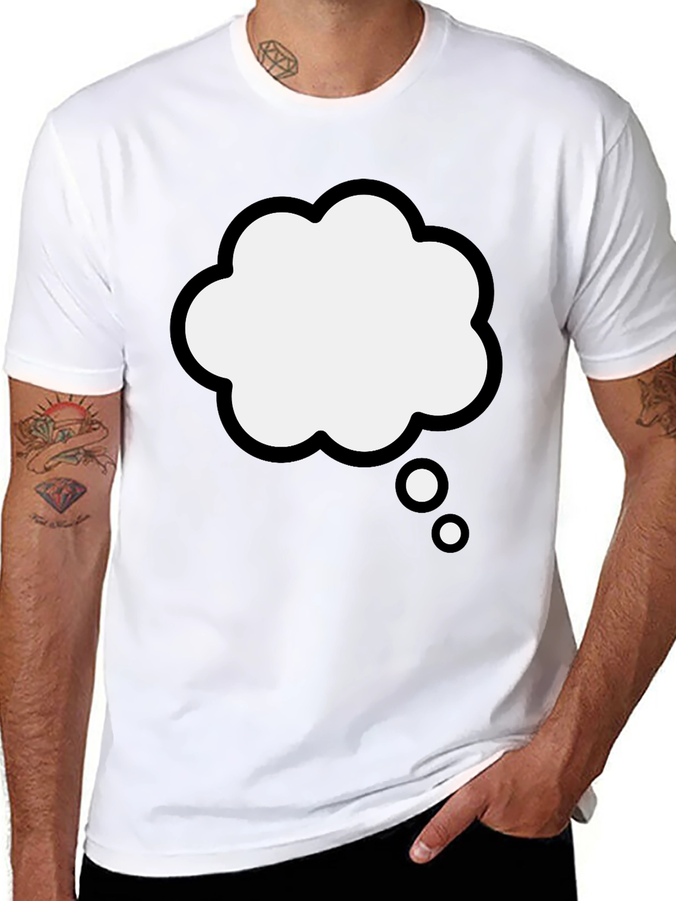 Thinking Cloud Graphic Tee - Black Cotton Blend