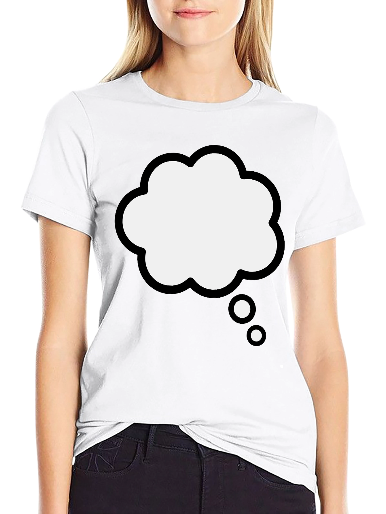 Thinking Cloud Graphic Tee - Black Cotton Blend