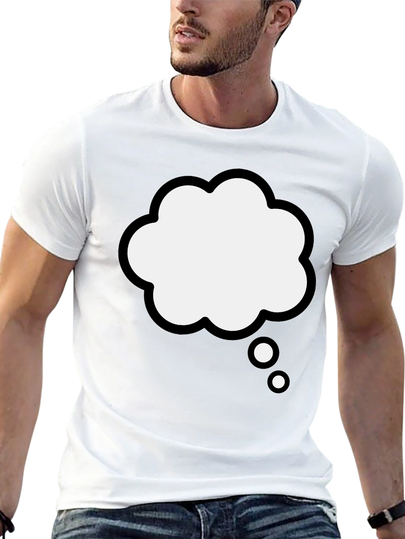 Thinking Cloud Graphic Tee - Black Cotton Blend