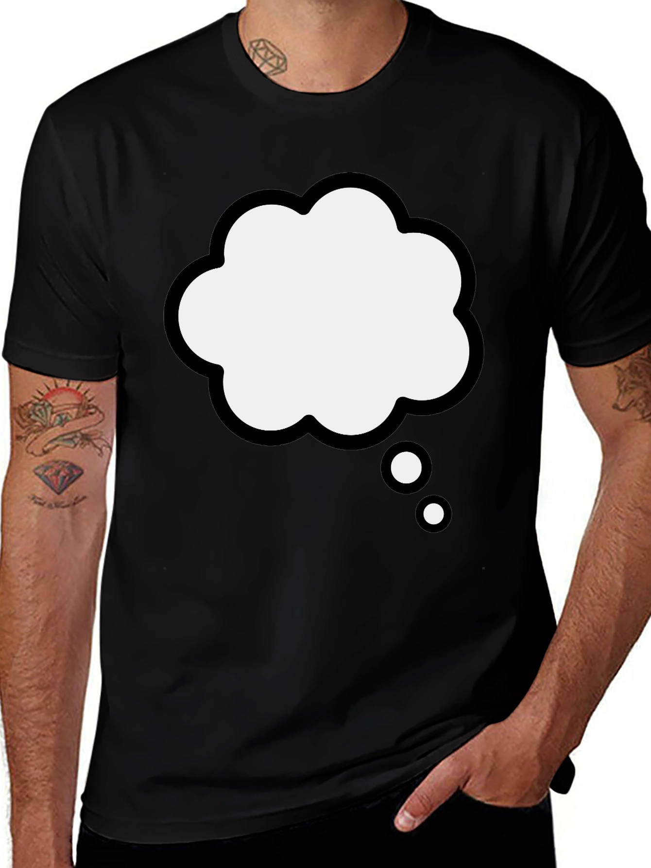 Thinking Cloud Graphic Tee - Black Cotton Blend