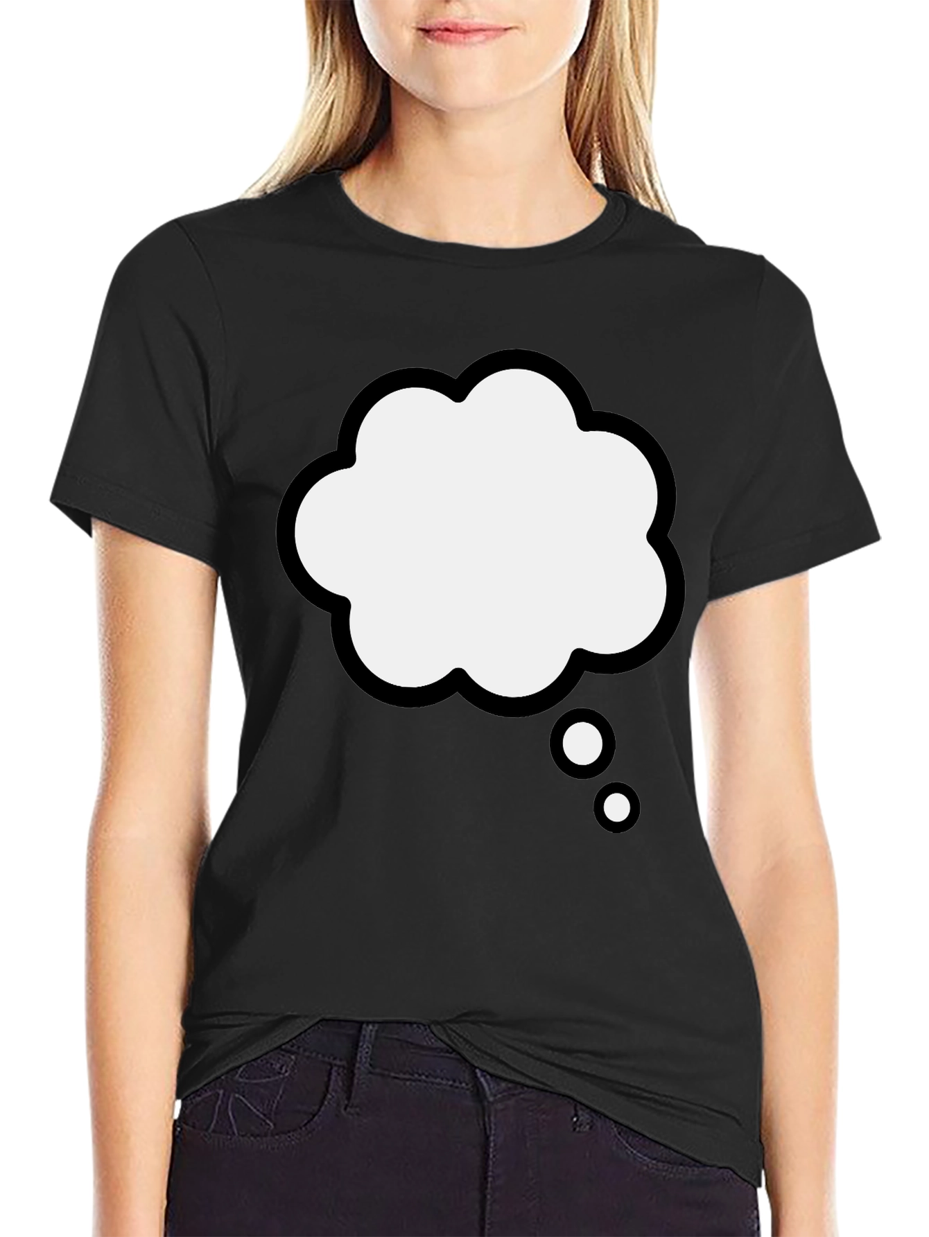 Thinking Cloud Graphic Tee - Black Cotton Blend