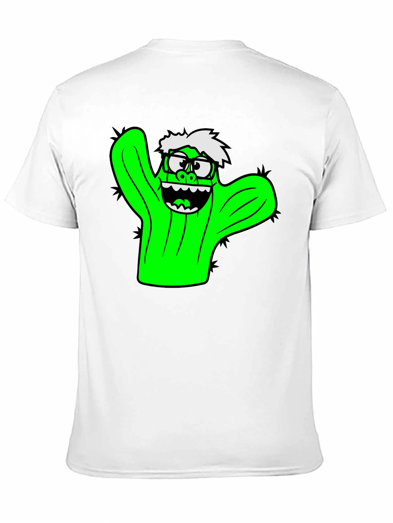 Cactus Character Graphic Black T-Shirt
