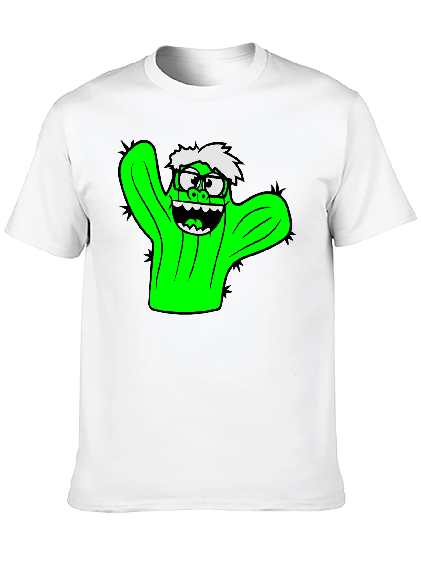 Cactus Character Graphic Black T-Shirt