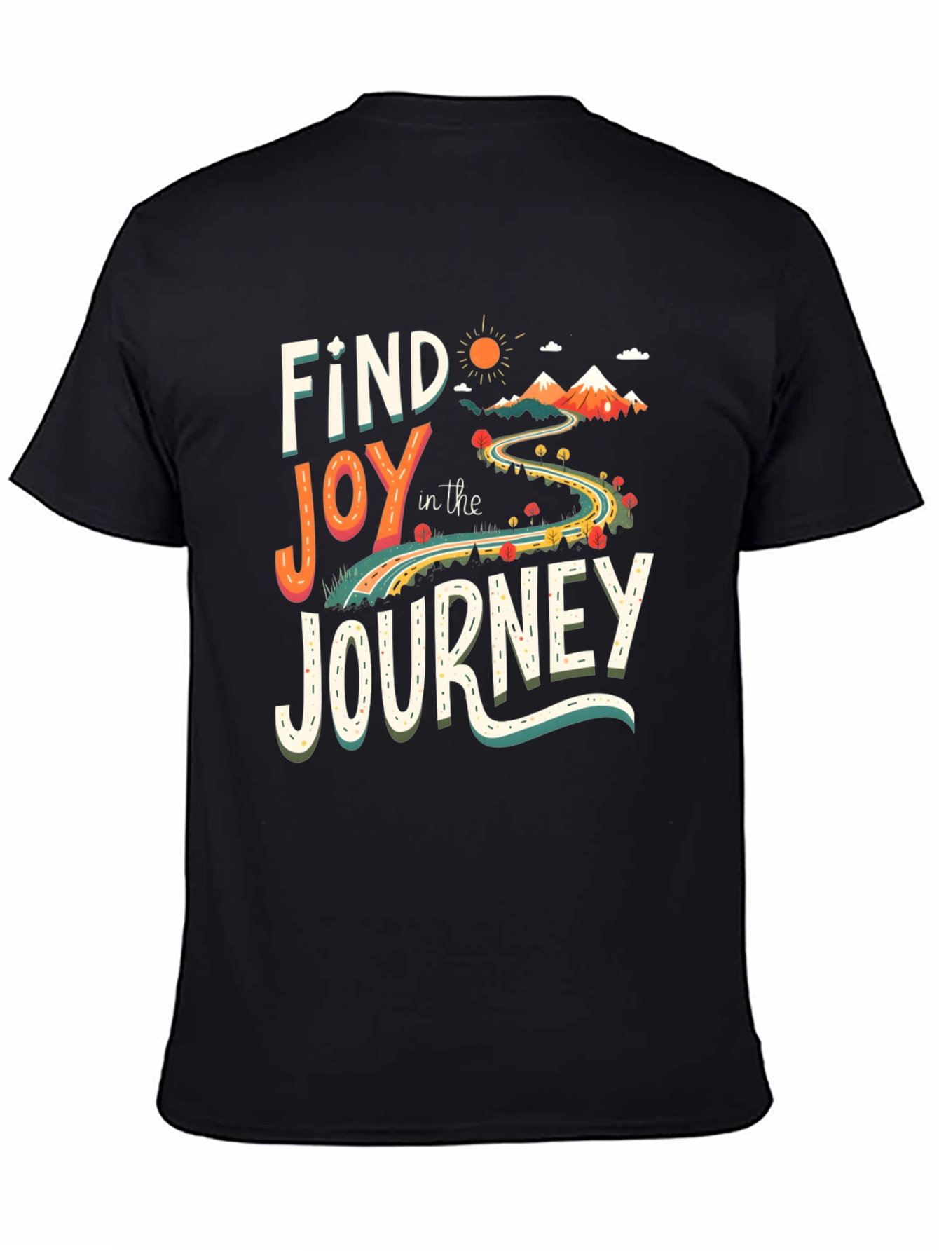Find Joy in the Journey Black Graphic T-Shirt