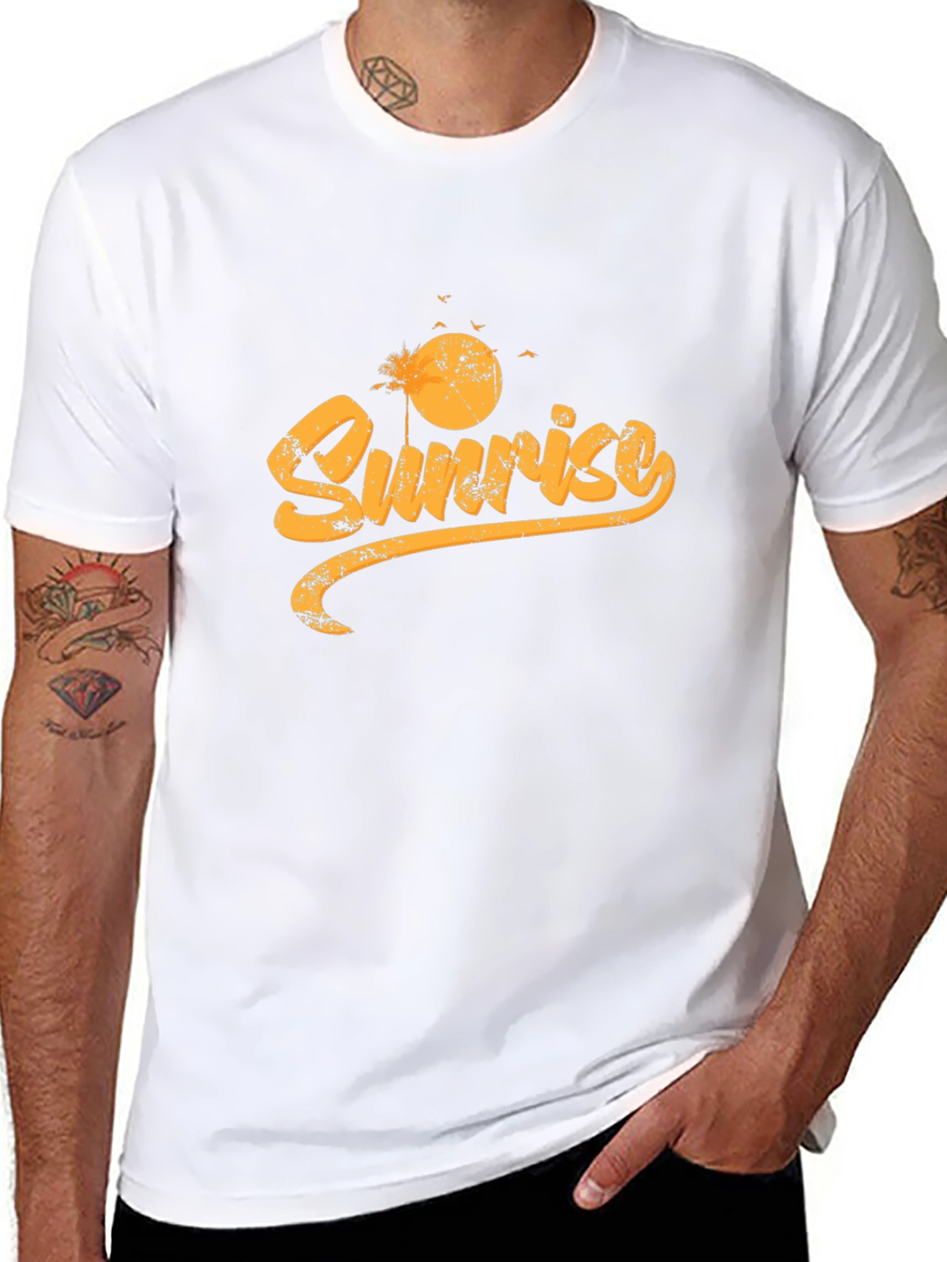 Sunrise Graphic Tee - Black Cotton Blend