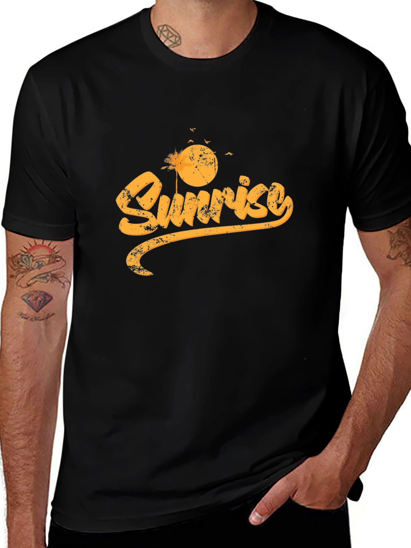 Sunrise Graphic Tee - Black Cotton Blend