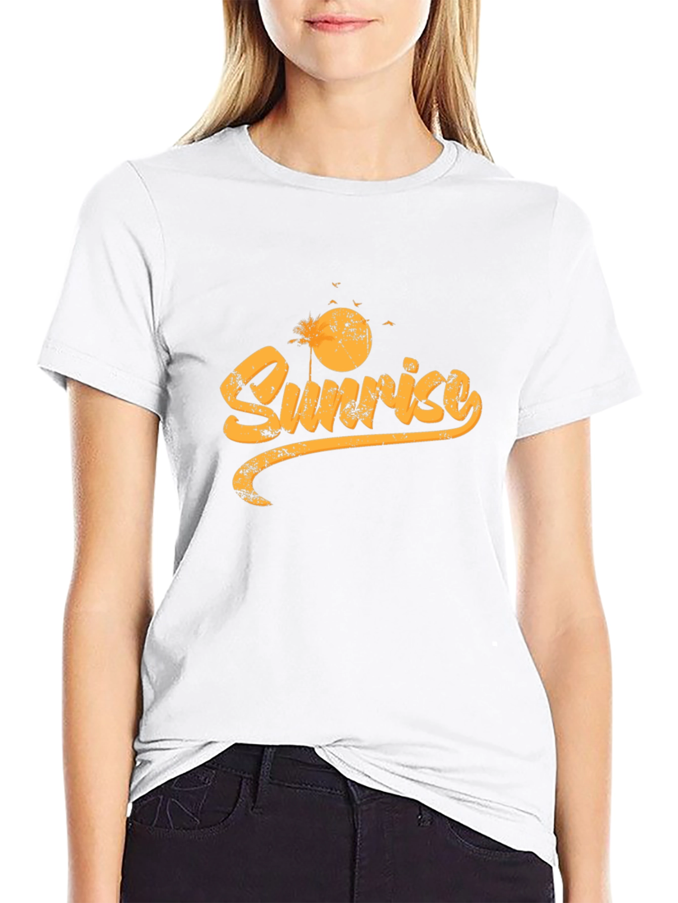 Sunrise Graphic Tee - Black Cotton Blend