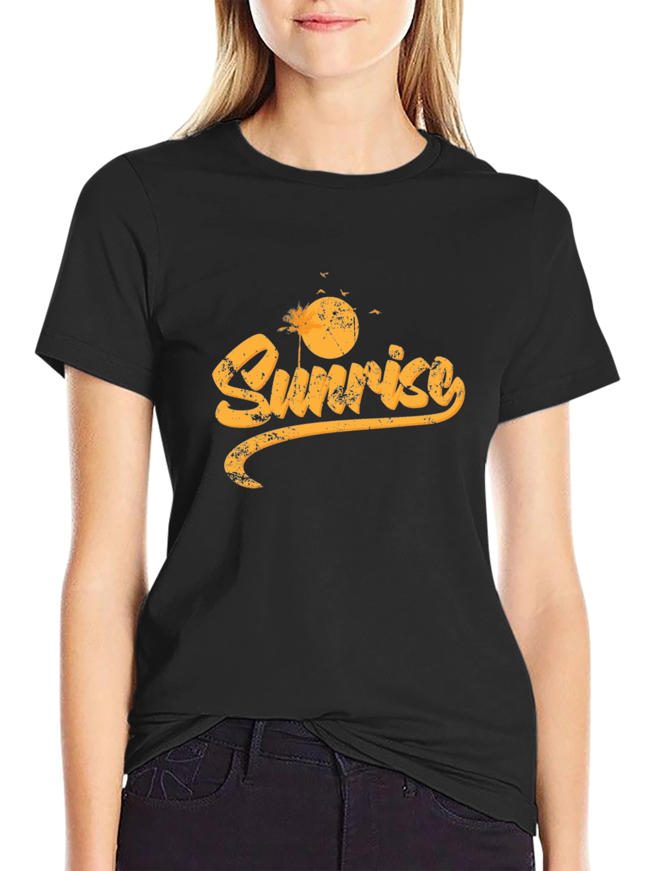 Sunrise Graphic Tee - Black Cotton Blend