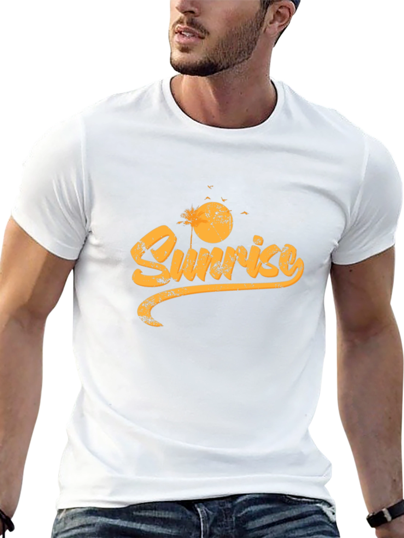 Sunrise Graphic Tee - Black Cotton Blend