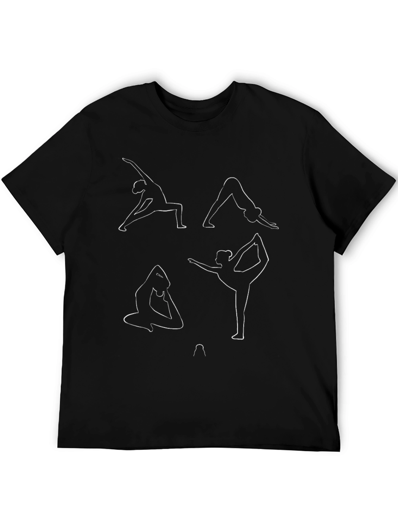 Yoga Poses Graphic Tee - Black Cotton T-Shirt