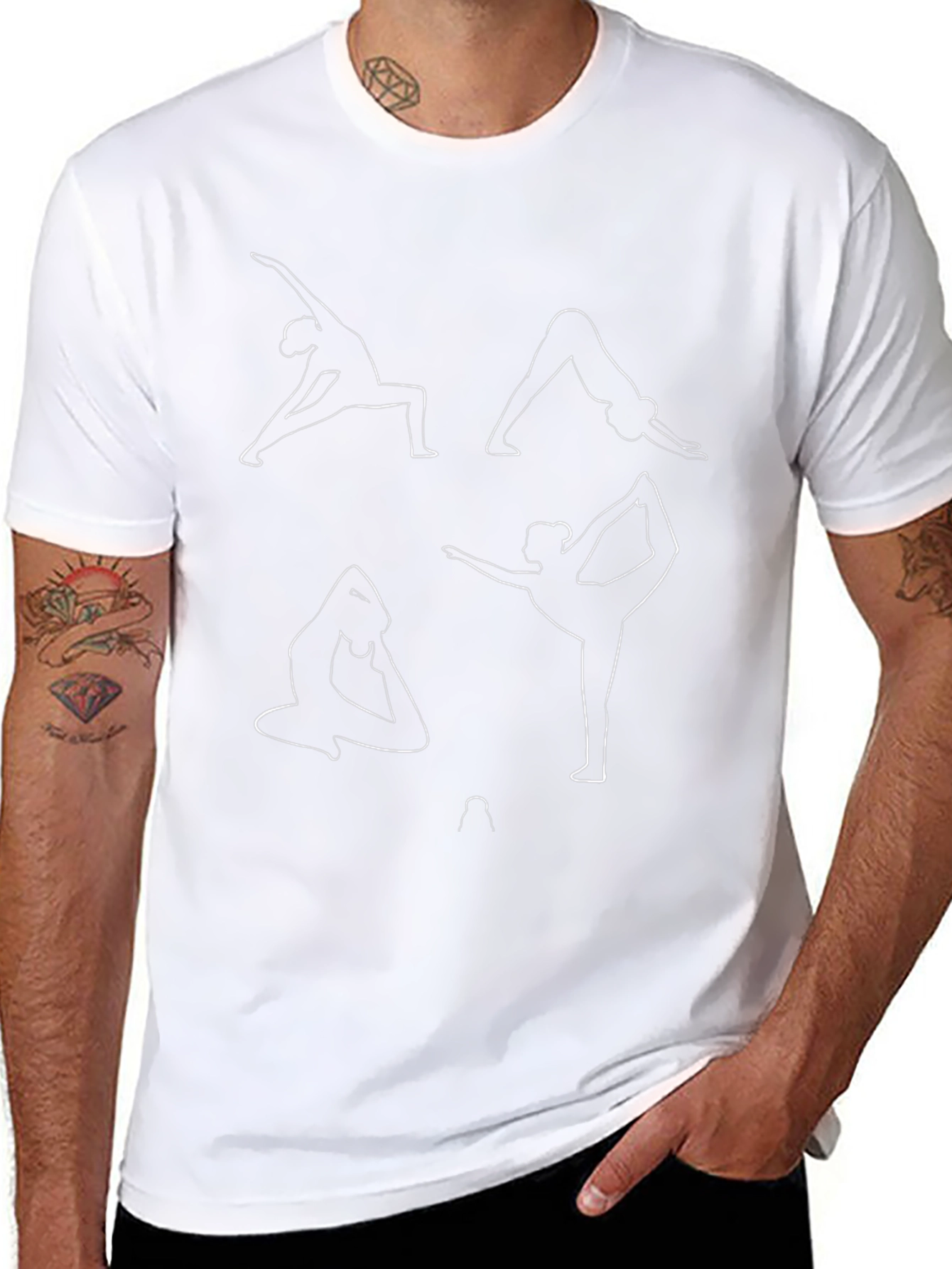 Yoga Poses Graphic Tee - Black Cotton T-Shirt