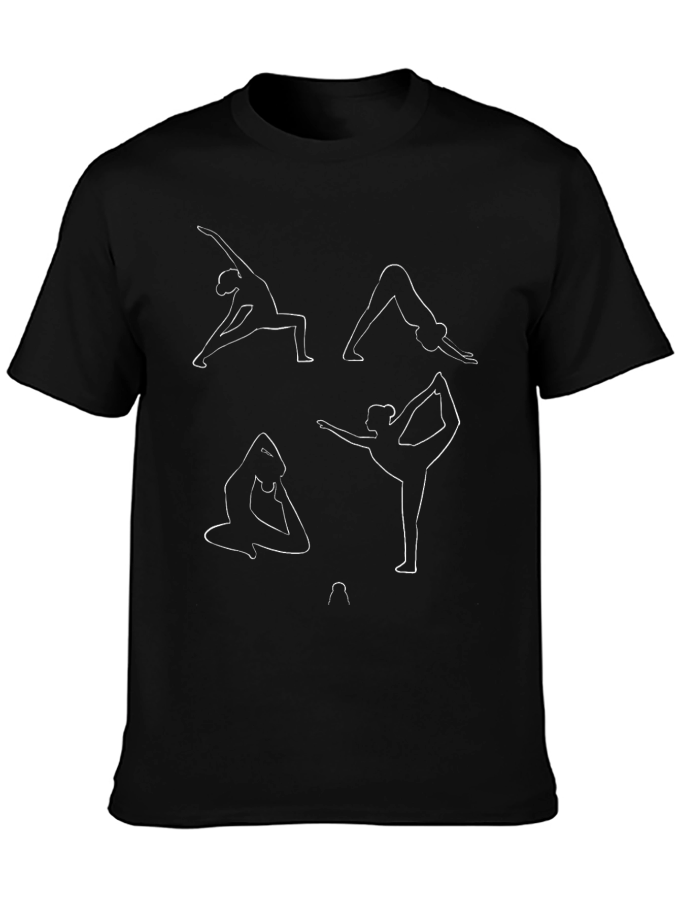 Yoga Poses Graphic Tee - Black Cotton T-Shirt