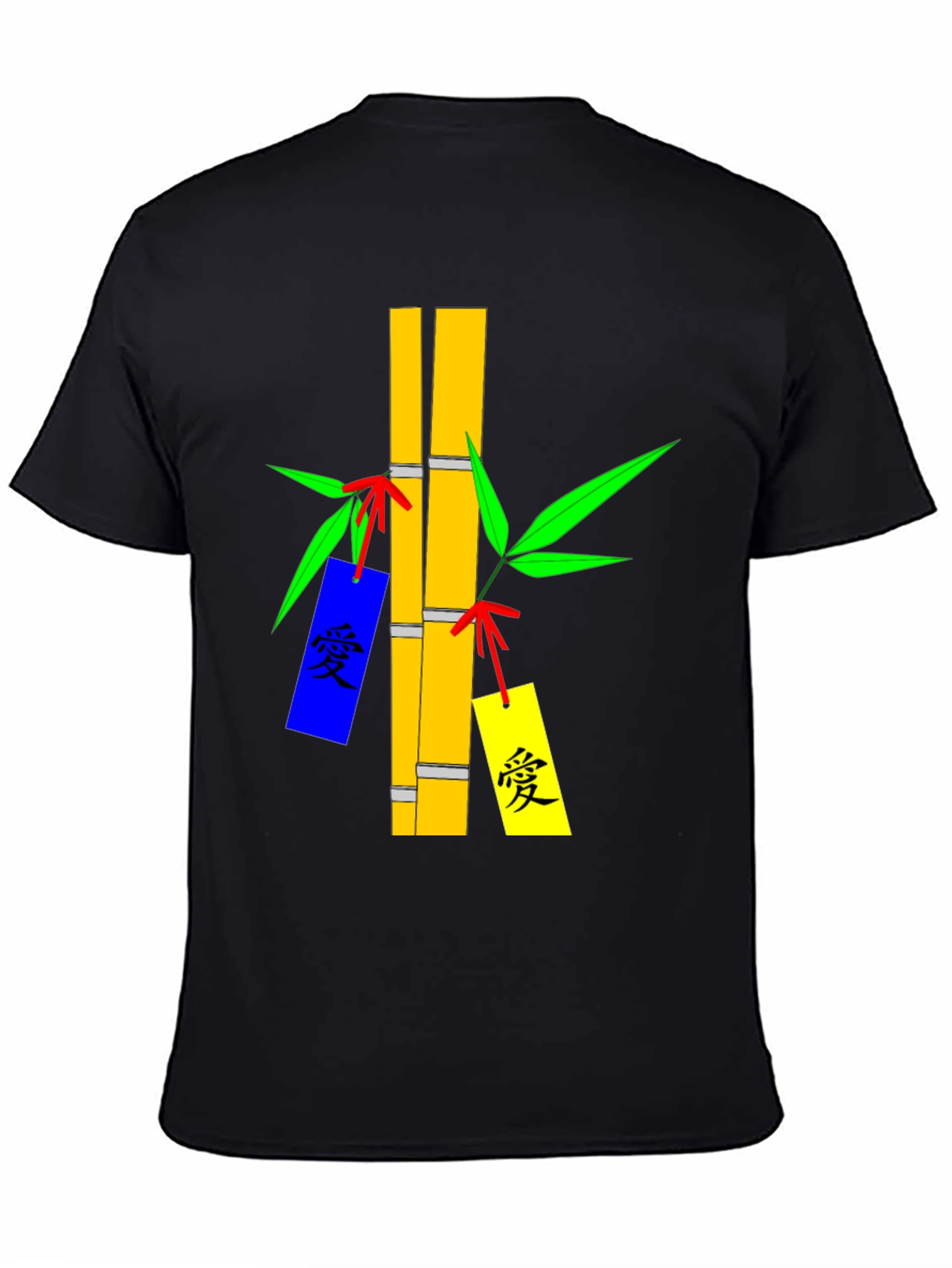 Bamboo Design Black T-Shirt