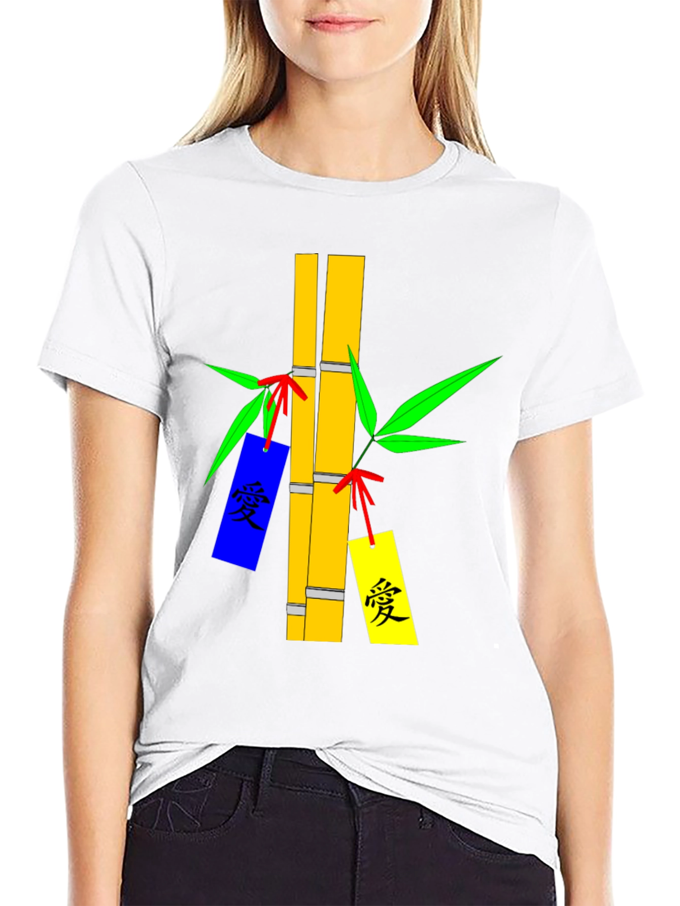 Bamboo Design Black T-Shirt