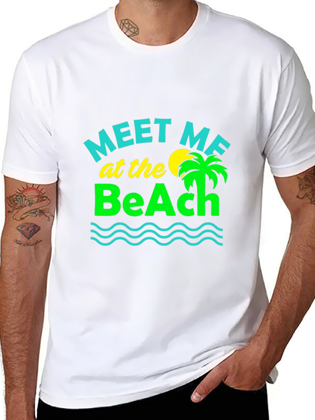 Meet Me at the Beach Graphic Tee - Black