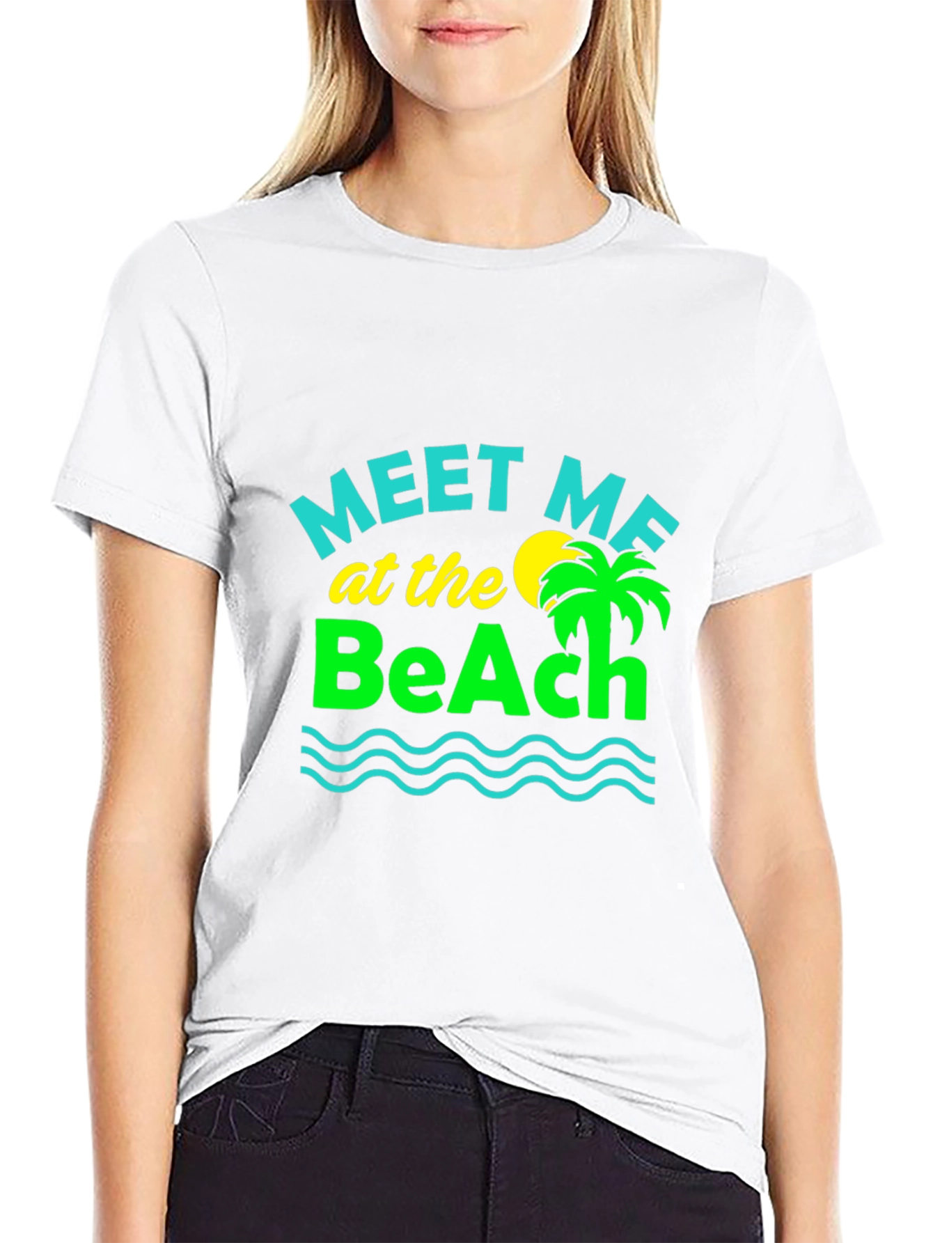 Meet Me at the Beach Graphic Tee - Black