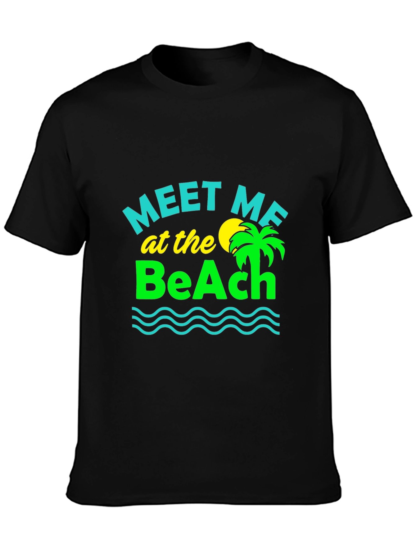 Meet Me at the Beach Graphic Tee - Black