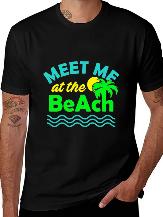 Meet Me at the Beach Graphic Tee - Black