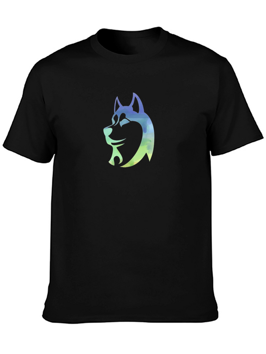 Husky Graphic Black T-Shirt - Cool Dog Lover Tee