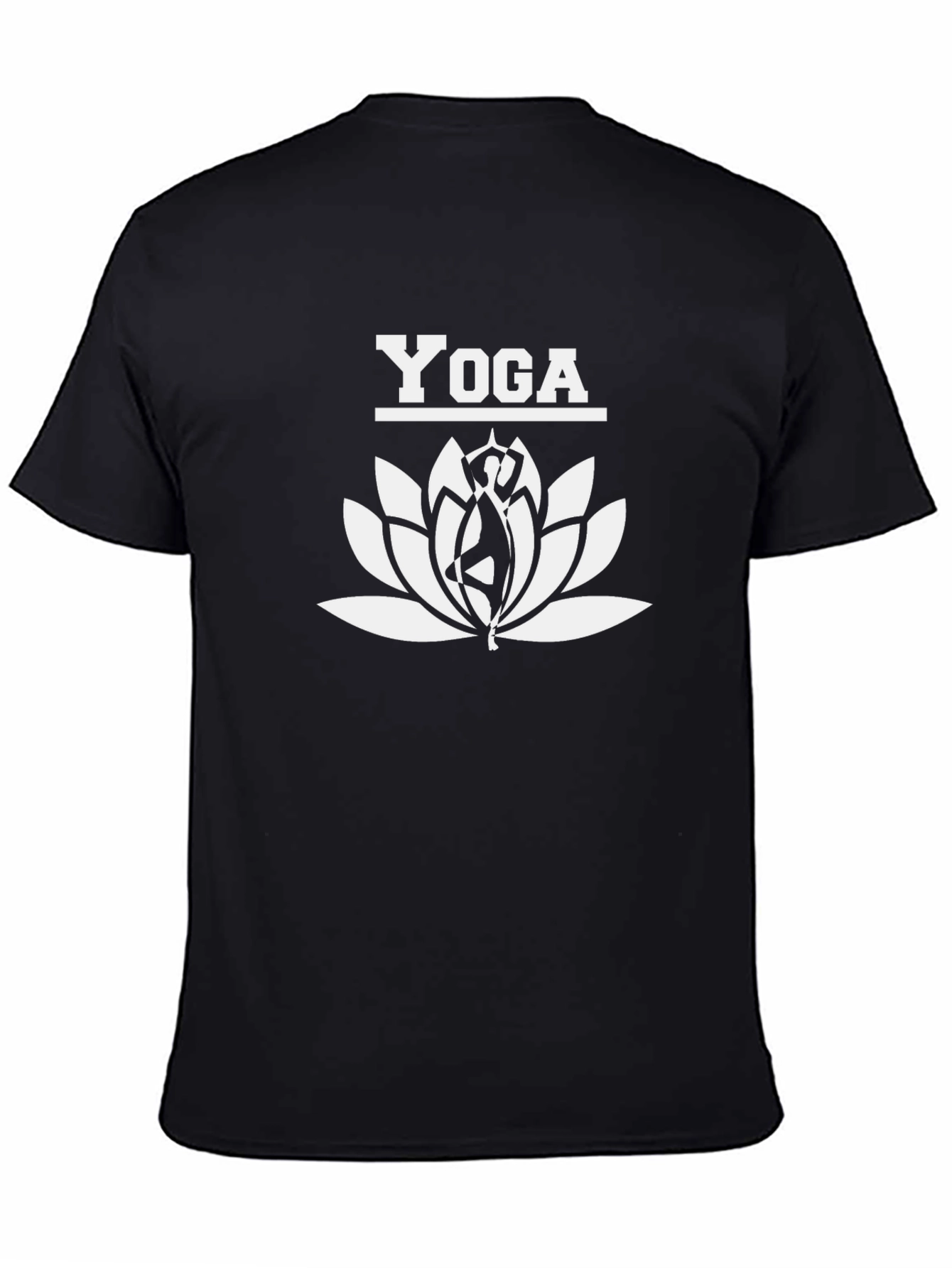 Yoga Lotus Graphic Tee - Black Cotton T-Shirt