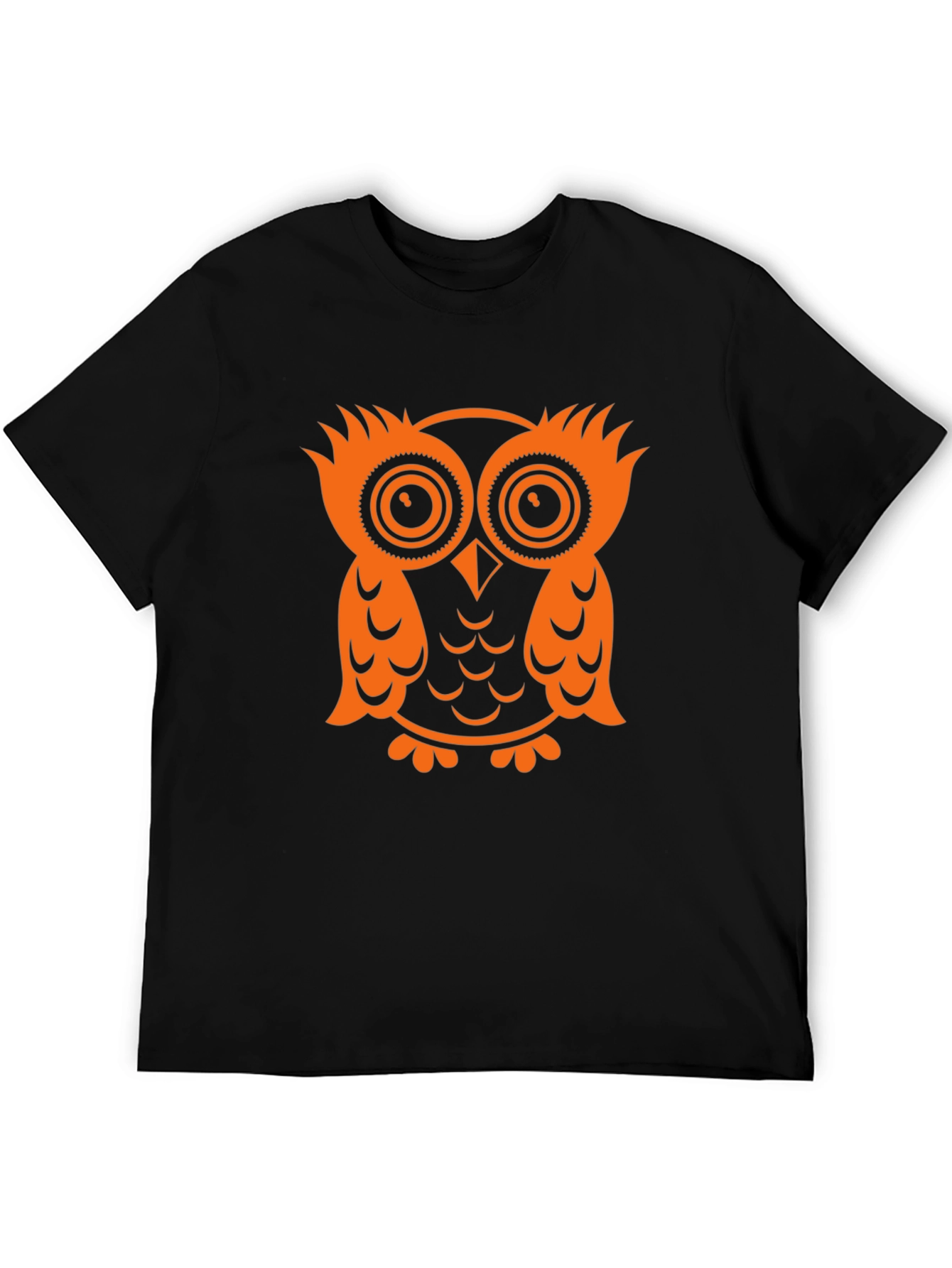 Owl Graphic Tee - Black Cotton T-Shirt