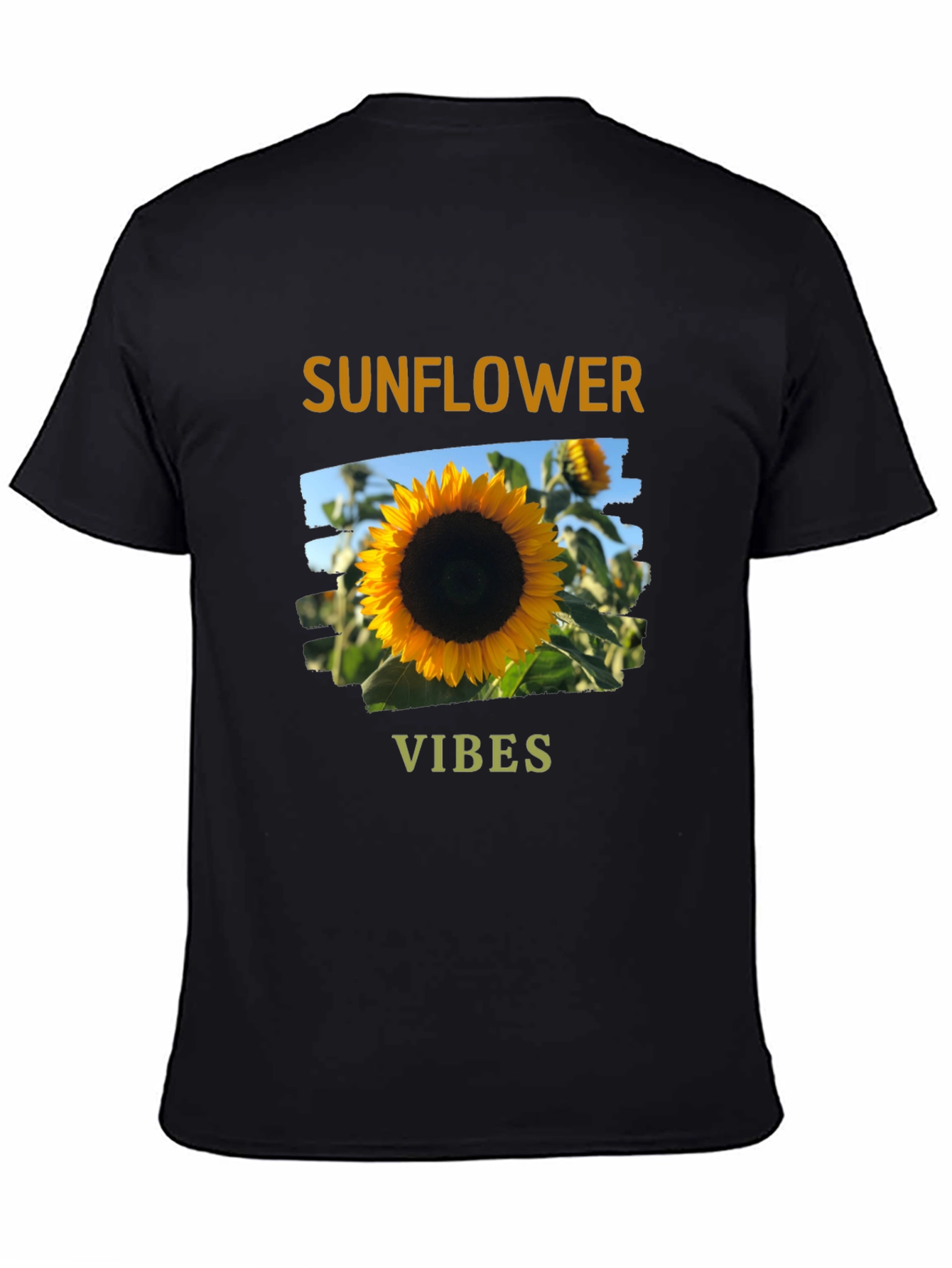 Sunflower Vibes Graphic Tee - Black Cotton Blend