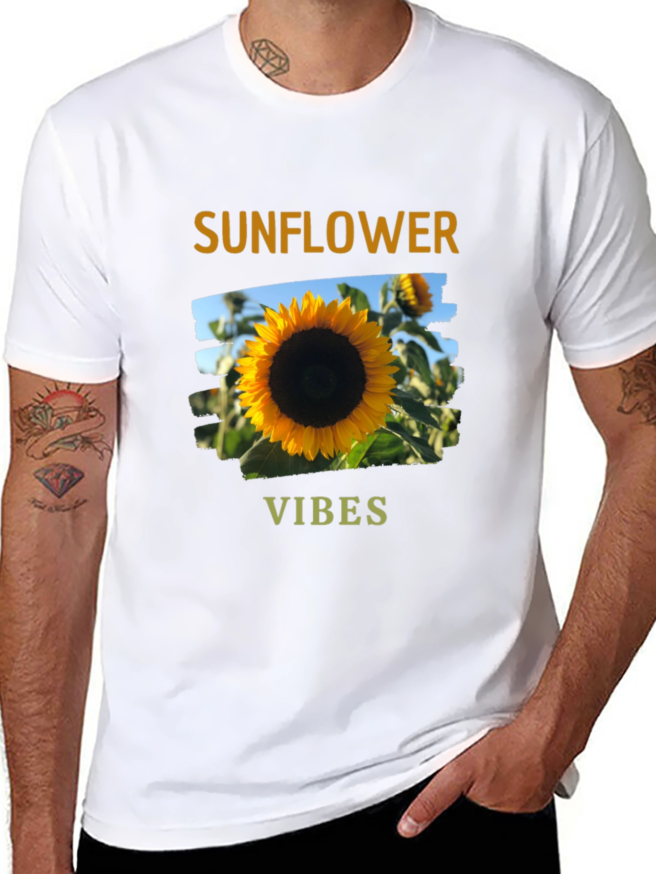 Sunflower Vibes Graphic Tee - Black Cotton Blend
