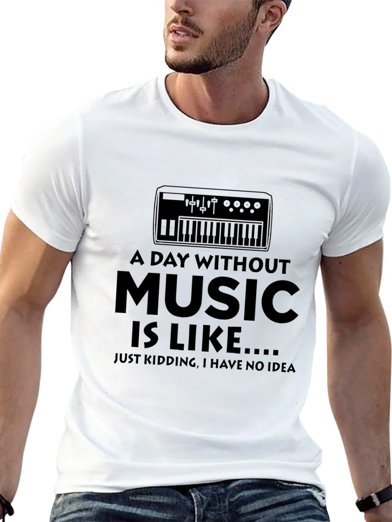Music Lovers Tee: A Day Without Music - Black