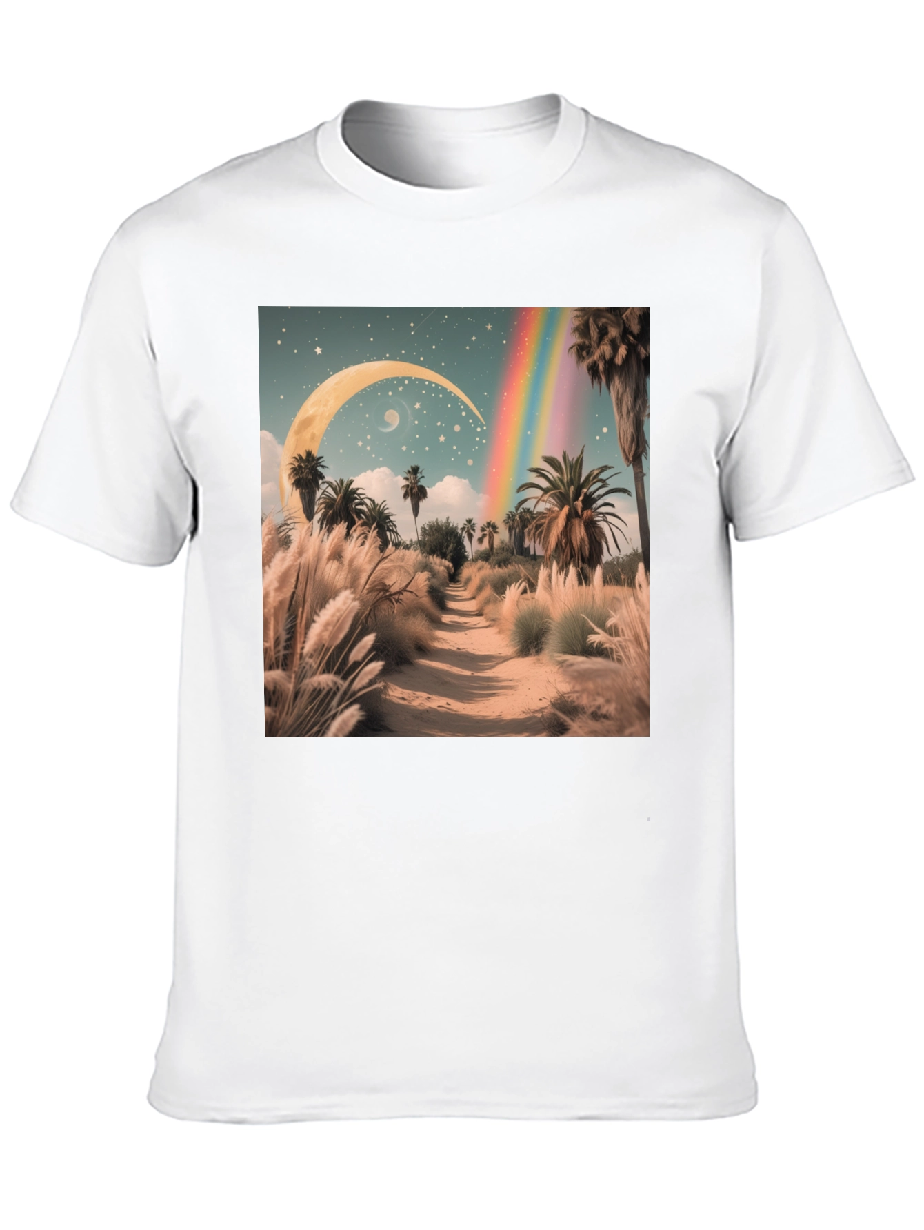 Surreal Desert Moon Rainbow T-Shirt