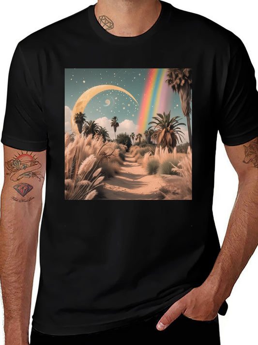 Surreal Desert Moon Rainbow T-Shirt