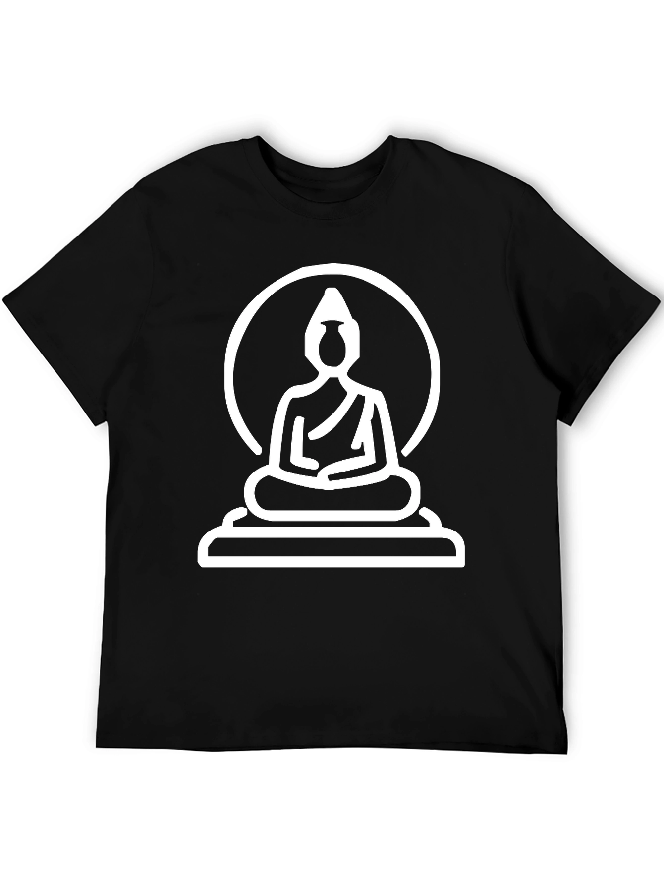 Buddha Graphic Print Mens Black T-Shirt