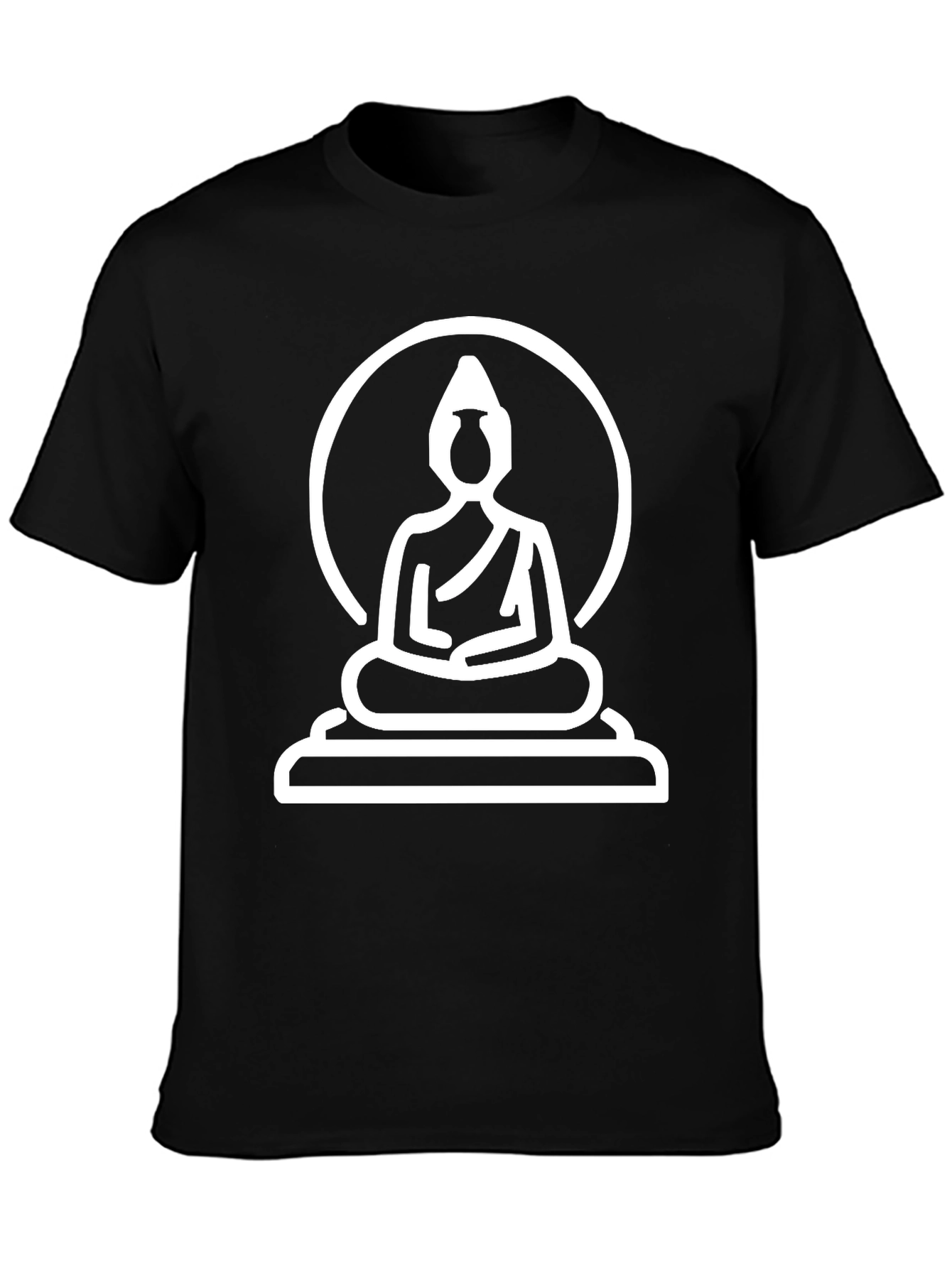 Buddha Graphic Print Mens Black T-Shirt