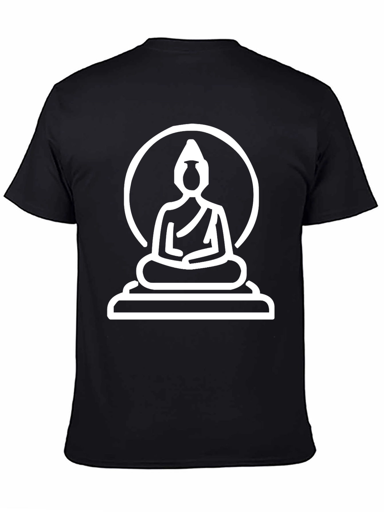 Buddha Graphic Print Mens Black T-Shirt