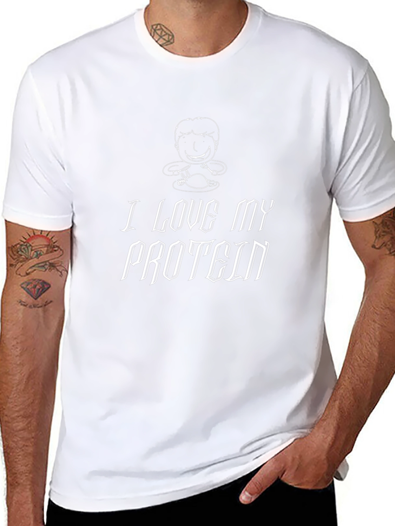 I Love My Protein Graphic T-Shirt Black