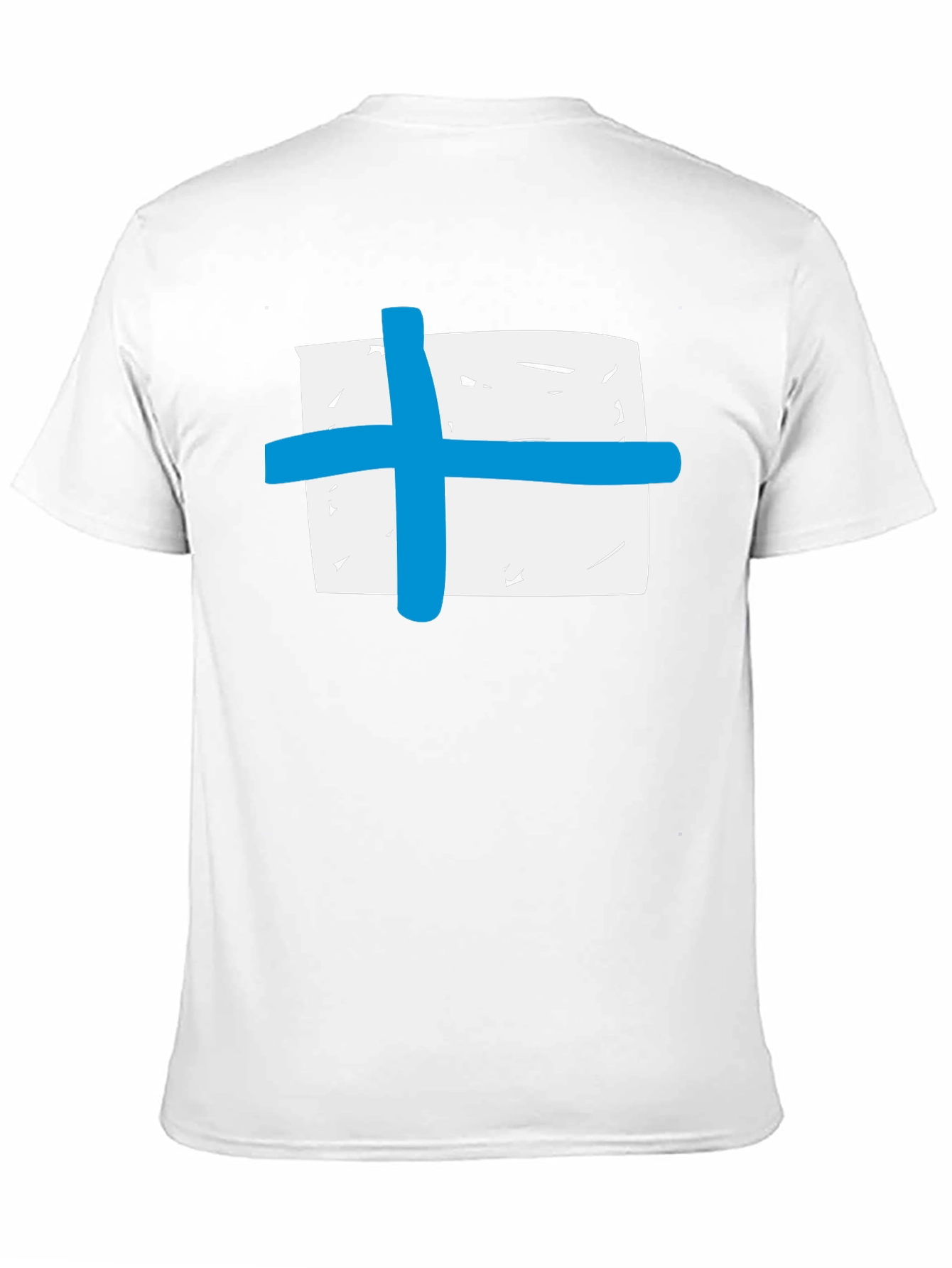 Black T-Shirt with Blue Cross Graphic
