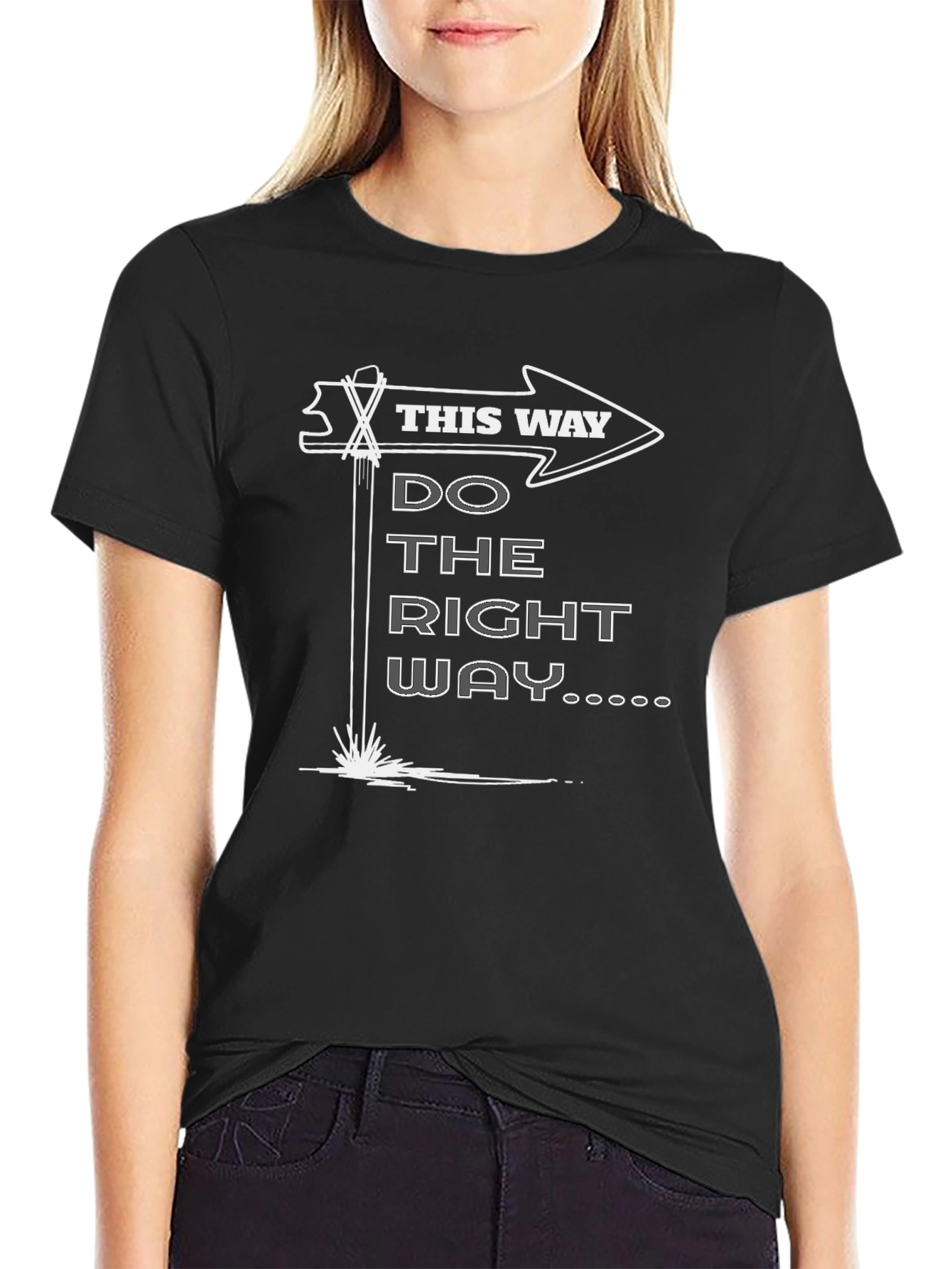 Do The Right Way T-Shirt - Black Cotton