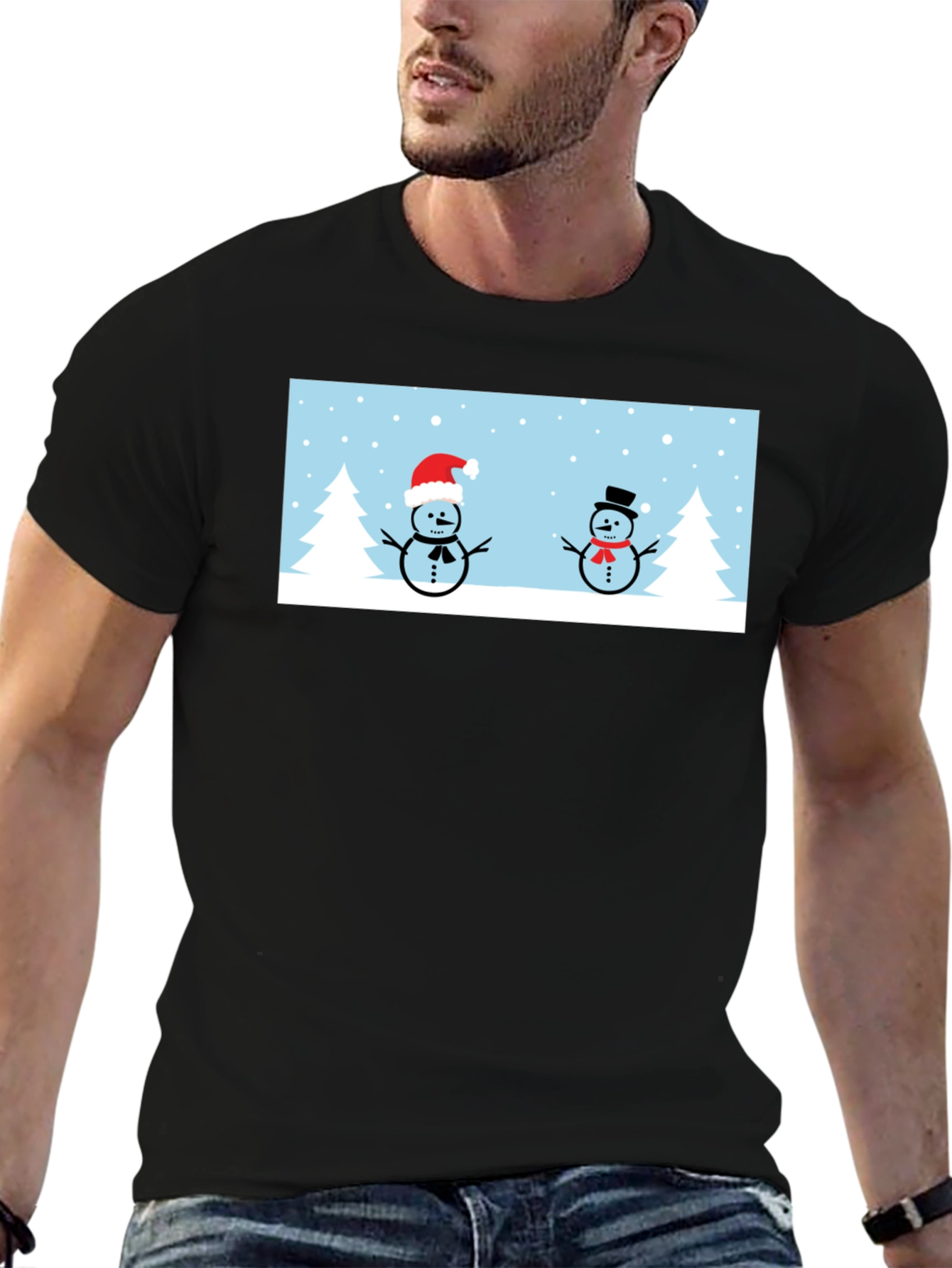 Snowmen Graphic Tee - Winter Holiday T-Shirt