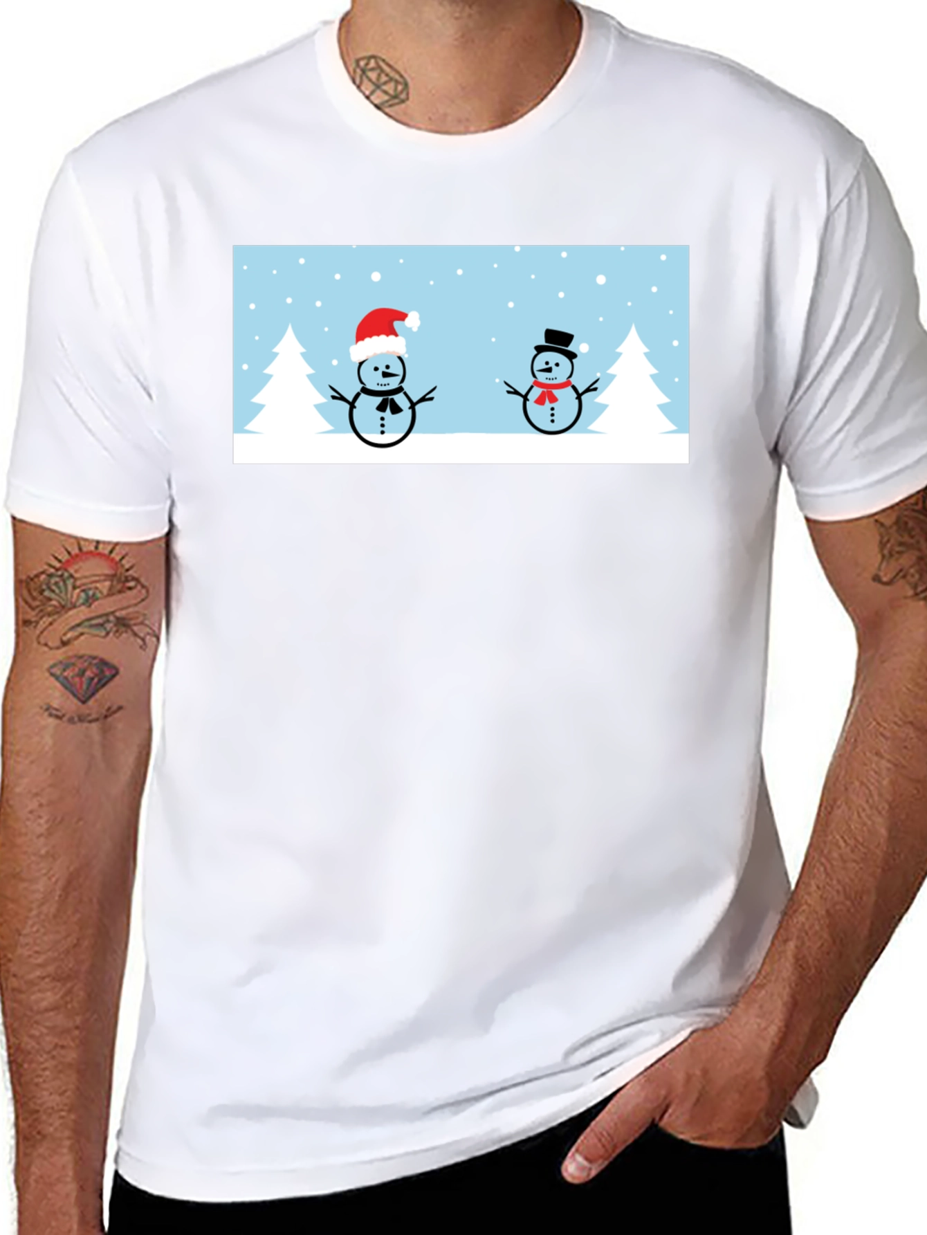 Snowmen Graphic Tee - Winter Holiday T-Shirt